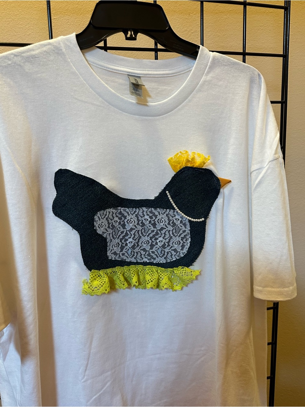 Denim, Lace & Pearls Hen on Nest Tee